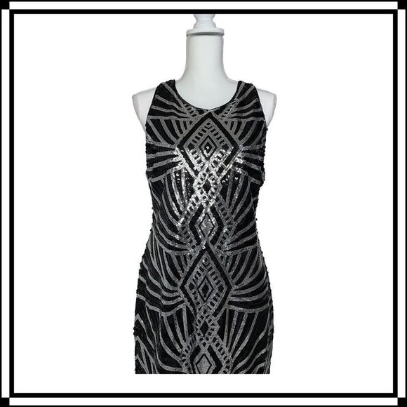 EUC! Bisou Bisou, 20’s Style Sequined Cocktail Dress, Size 12 - Picture 1 of 5